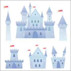 Cute cartoon vector medieval castle - 65577706