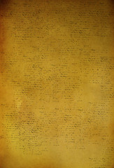 Barely visible  scraps of handwriting text