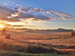 Alba sulla campagna laziale