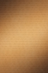 binary code stream on light brown  background
