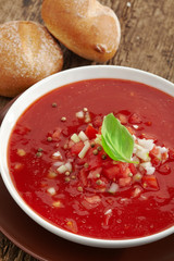 Fresh tomato soup Gazpacho