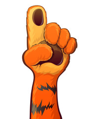 Tiger Raise Hand