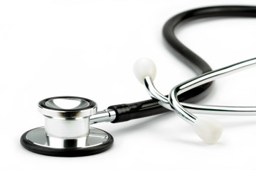 Stethoscope on white background. Macro image.