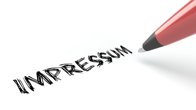 Stift schreibt das Wort Impressum
