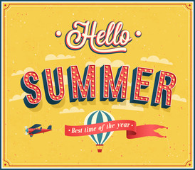 Hello summer typographic design. - 65581996