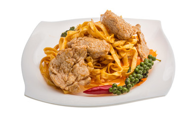 Fried noodles with pork