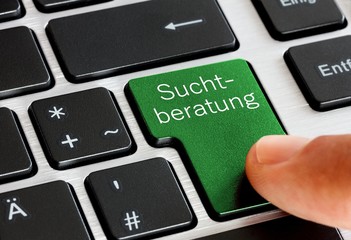 Suchtberatung Hilfe Taste