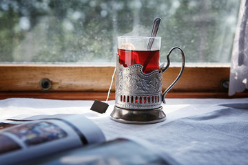 tea in glassholder