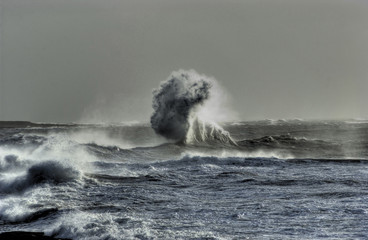 tempête de mer vague géante