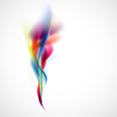 Abstract smooth colorful flow element vertical on white