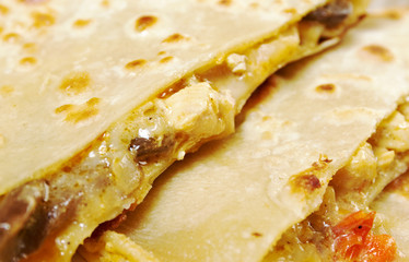 Quesadilla with chicken meat,