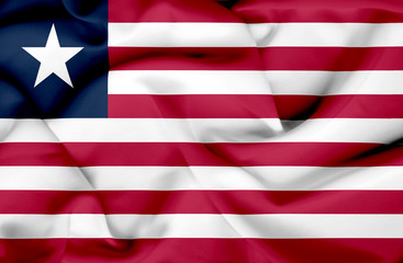 Liberia waving flag