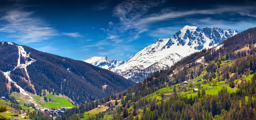 View of the ski resort Vars, Alps, France.