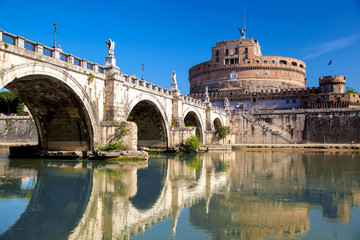 Plakat Anioł Zamek z Tybru w Rzymie, Włochy