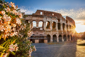 Colosseum during spring time in Rome, Italy