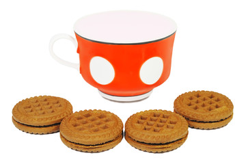 Cup of yogurt and cookies