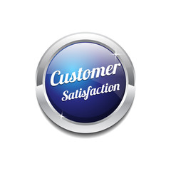 Customer Satisfaction Blue Vector Icon