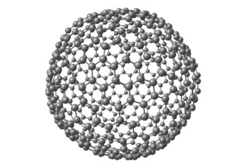 Fullerene molecule isolated on white