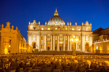 Naklejka premium Basilica di San Pietro with bridge in Vatican, Rome, Italy