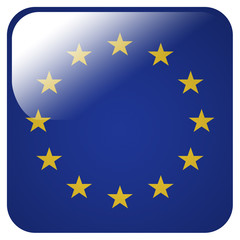 Glossy icon with flag of European Union