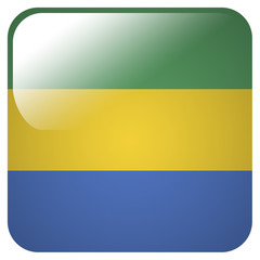 Glossy icon with flag of Gabon