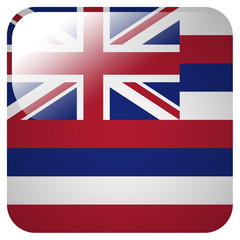 Glossy icon with flag of Hawaii