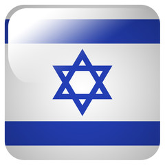 Glossy icon with flag of Israel