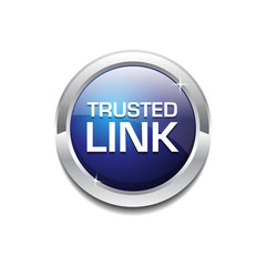 Trusted Link Glossy Shiny Circular Vector Button