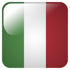 Glossy icon with flag of Italy