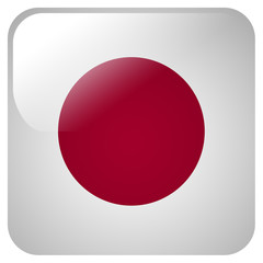 Glossy icon with flag of Japan