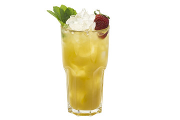 alcoholic cocktail in a glass glass on a white background
