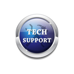 Tech Support Glossy Shiny Circular Vector Button