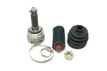 new car parts on a white background