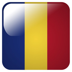 Glossy icon with flag of Romania