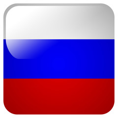 Glossy icon with flag of Russia