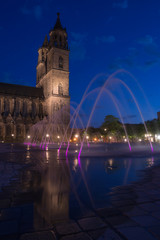 Obraz premium Magdeburg Domplatz bei Nacht 2