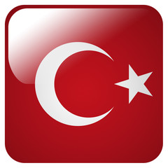 Glossy icon with flag of Turkey