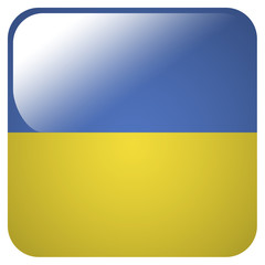  Glossy icon with flag of Ukraine