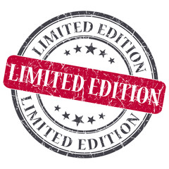 limited edition red round grungy stamp