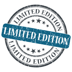 limited edition blue round grungy stamp