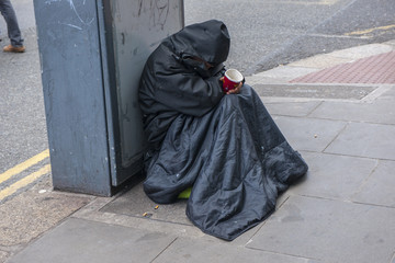 Bettler in Dublin, Irland