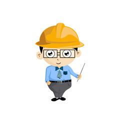 The character of engineer cartoon vector on white background