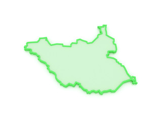 Map of South Sudan.