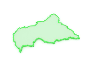 Map of Central African Republic (CAR).