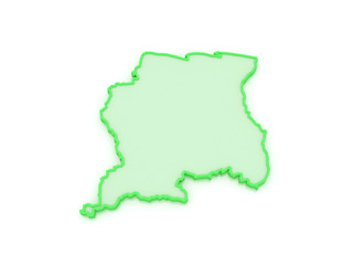 Obraz premium Map of Suriname.