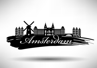 Obraz premium Amsterdam City Typography Design