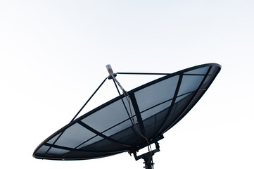 Black satellite on white background