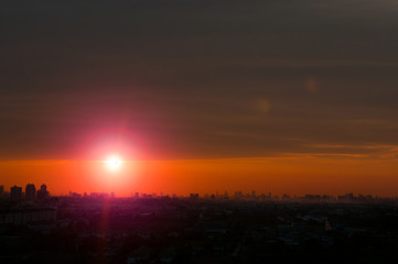 sunset after rain fall