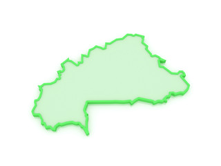 Fototapeta premium Map of Burkina Faso.