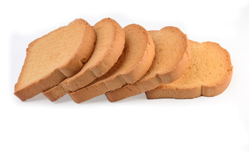Crackers on a white background